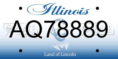 AQ78889 Illinois License Plate