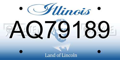 AQ79189 Illinois License Plate