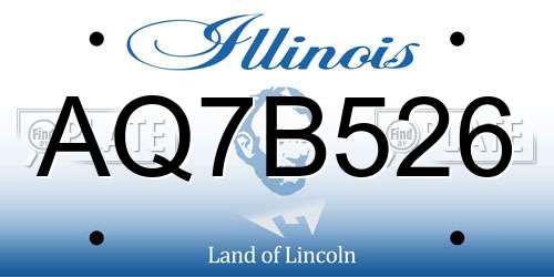 AQ7B526 Illinois License Plate