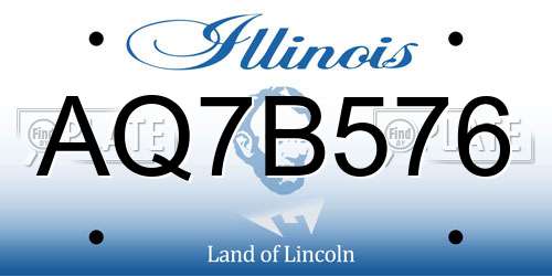AQ7B576 Illinois License Plate