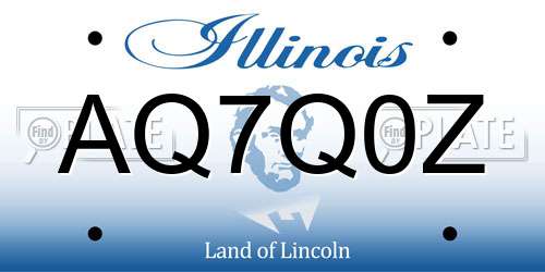 AQ7Q0Z Illinois License Plate