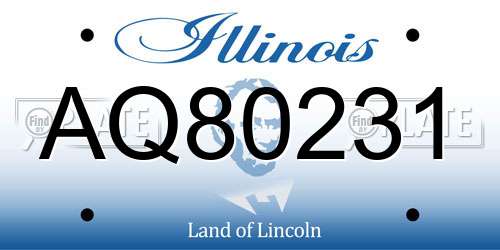 AQ80231 Illinois License Plate