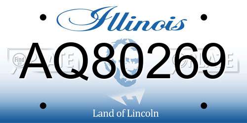 AQ80269 Illinois License Plate