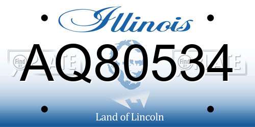 AQ80534 Illinois License Plate