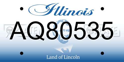 AQ80535 Illinois License Plate