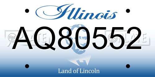 AQ80552 Illinois License Plate