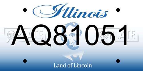 AQ81051 Illinois License Plate