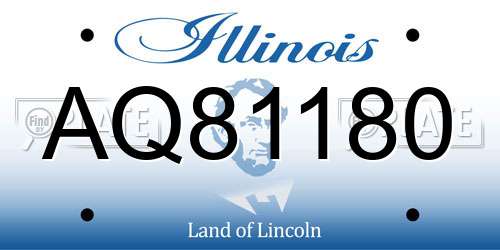 AQ81180 Illinois License Plate