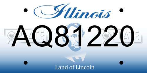 AQ81220 Illinois License Plate