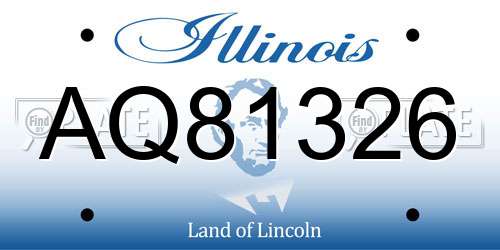 AQ81326 Illinois License Plate