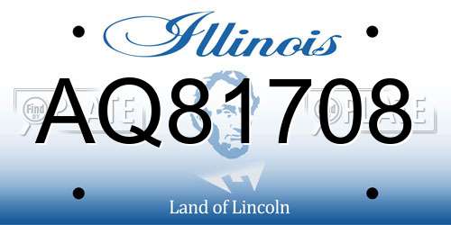 AQ81708 Illinois License Plate