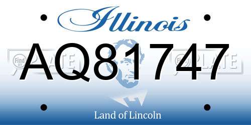 AQ81747 Illinois License Plate