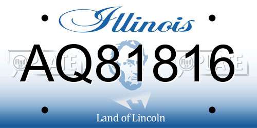 AQ81816 Illinois License Plate
