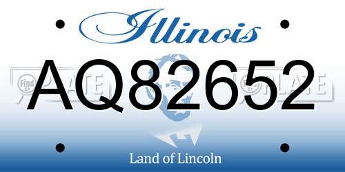 AQ82652 Illinois License Plate