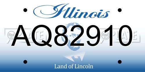 AQ82910 Illinois License Plate