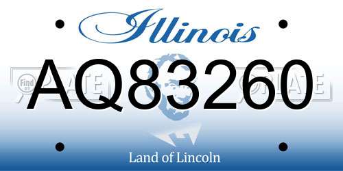 AQ83260 Illinois License Plate