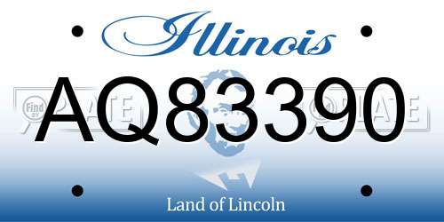 AQ83390 Illinois License Plate