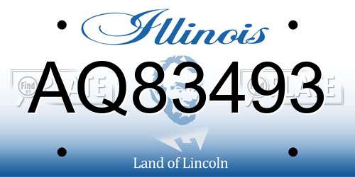 AQ83493 Illinois License Plate