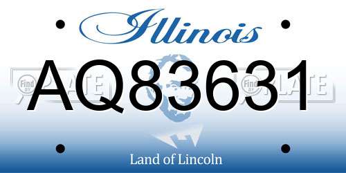 AQ83631 Illinois License Plate