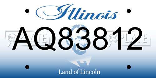AQ83812 Illinois License Plate