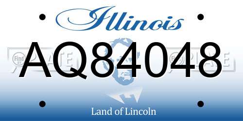 AQ84048 Illinois License Plate