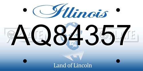 AQ84357 Illinois License Plate
