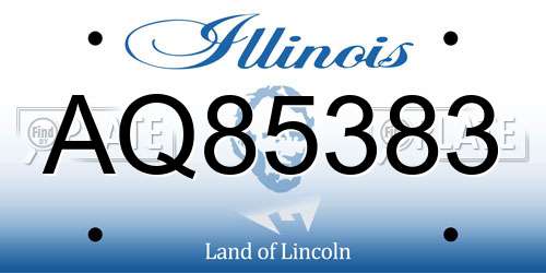 AQ85383 Illinois License Plate