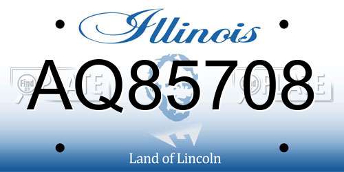 AQ85708 Illinois License Plate
