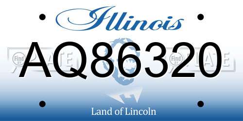 AQ86320 Illinois License Plate
