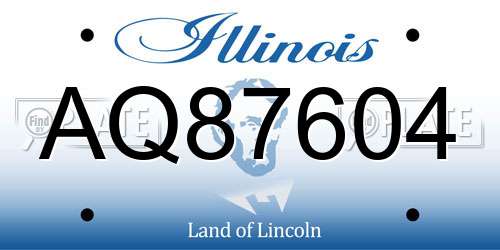 AQ87604 Illinois License Plate