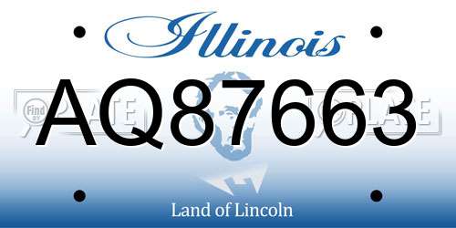 AQ87663 Illinois License Plate
