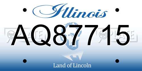 AQ87715 Illinois License Plate