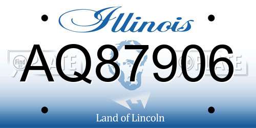 AQ87906 Illinois License Plate