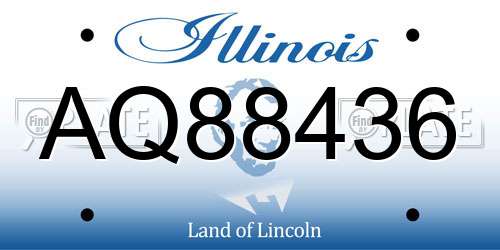 AQ88436 Illinois License Plate