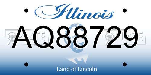 AQ88729 Illinois License Plate