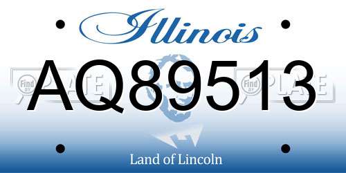 AQ89513 Illinois License Plate