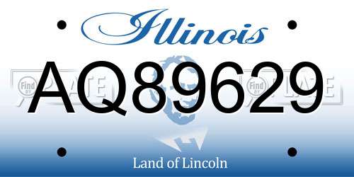 AQ89629 Illinois License Plate
