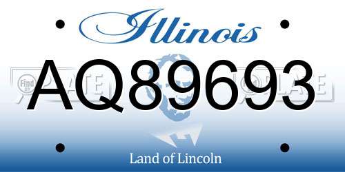 AQ89693 Illinois License Plate