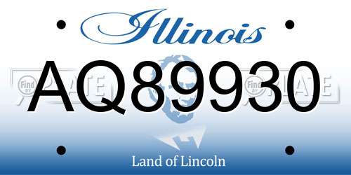AQ89930 Illinois License Plate