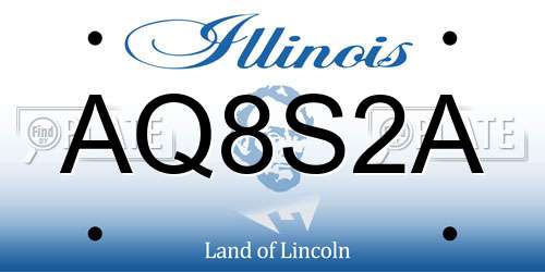 AQ8S2A Illinois License Plate