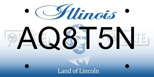 AQ8T5N Illinois License Plate