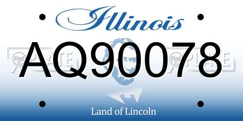 AQ90078 Illinois License Plate