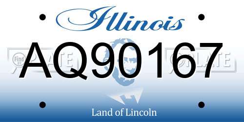 AQ90167 Illinois License Plate