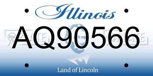 AQ90566 Illinois License Plate