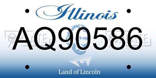 AQ90586 Illinois License Plate