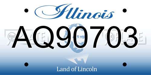 AQ90703 Illinois License Plate