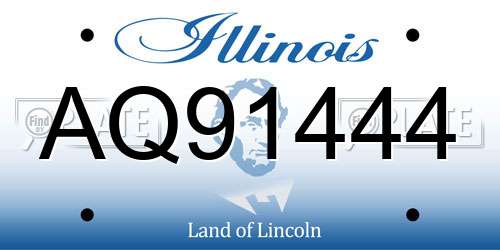 AQ91444 Illinois License Plate
