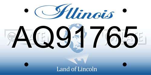 AQ91765 Illinois License Plate