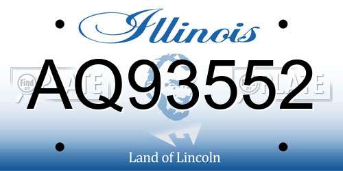 AQ93552 Illinois License Plate