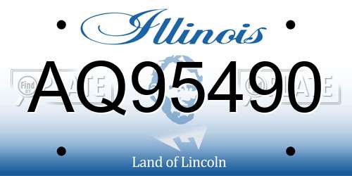AQ95490 Illinois License Plate